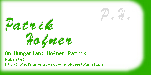patrik hofner business card